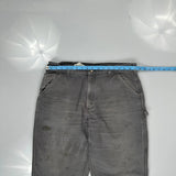 Carhartt Double Knee Carpenter Trousers - 34W 34L Grey Cotton
