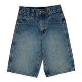 Age 8 Phat Farm Graphic Denim Shorts - Small Blue Cotton