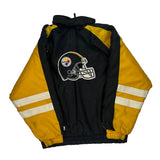 Steelers Nfl Football Jacket - Large Black Nylon