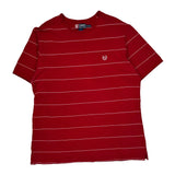Chaps Ralph Lauren Striped T-Shirt - 2XL Red Cotton
