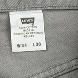Levis Jeans - 34W 30L Grey Cotton