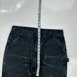 Carhartt Double Knee Carpenter Trousers - 35W 30L Black Cotton