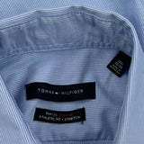 Tommy Hilfiger Pinstripe Shirt - Small Blue Cotton