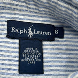 Age 8 Ralph Lauren Striped Shirt - Small Blue Cotton