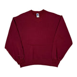 Russell Athletic Sweatshirt - Large Burgundy Cotton