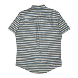 Tommy Hilfiger Striped Short Sleeve Shirt - Large Blue Cotton