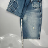 Fubu Denim Shorts - 40W 11L Light Wash Cotton