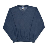 90s Blank Russell Athletic Sweatshirt - XL Blue Cotton Blend