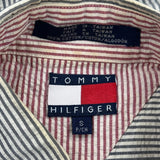 Tommy Hilfiger Striped Short Sleeve Shirt - Small Black & White Cotton