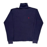 Ralph Lauren Roll Neck Long Sleeve T-Shirt - Large Navy Cotton