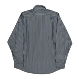 Lacoste Striped Shirt - Large Blue Cotton