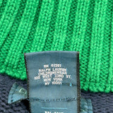 Polo By Ralph Lauren Striped 1/4 Zip - Medium Green Cotton