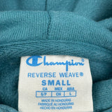 Reverse Weave Champion Hoodie - Small Blue Cotton