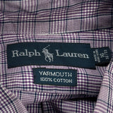 Yarmouth Ralph Lauren Checked Shirt - Large Purple Cotton