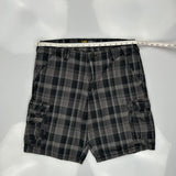 Lee Checked Cargo Shorts - 36W 11L Grey Cotton