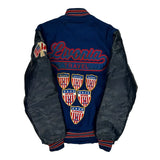 Livonia Travel Hockey Holloway Varsity Jacket - Small Gray Leather