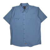 Dickies Short Sleeve Shirt - XL Blue Polyester Blend