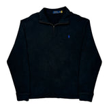 Polo By Ralph Lauren 1/4 Zip - Large Black Cotton