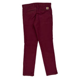 Carhartt Chinos - 32W UK 12 Burgundy Cotton Blend
