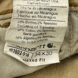 Carhartt Double Knee Carpenter Trousers - 32W 30L Beige Cotton Blend