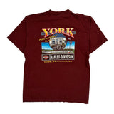 Harley Davidson Graphic T-Shirt - XL Burgundy Cotton