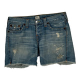 True Religion Denim Shorts - 34W US 8 Blue Denim