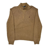 Polo By Ralph Lauren 1/4 Zip - 2XL Beige Cotton