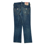 True Religion Boot Cut Jeans - 32W UK 10 Blue Cotton