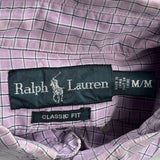 Ralph Lauren Checked Short Sleeve Shirt - Medium Purple Cotton