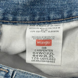 Wrangler Carpenter Shorts - 38W 10L Blue Cotton
