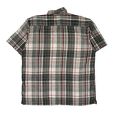 Dickies Checked Short Sleeve Shirt - Large Gray Cotton Blend