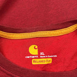 Carhartt Long Sleeve T-Shirt - XL Red Cotton