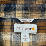 Carhartt Checked Flannel Shirt - 2XL Beige Cotton