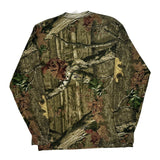 Mossy Oak Camo Long Sleeve T-Shirt - Medium Khaki Cotton
