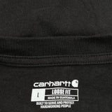 Carhartt Henley Long Sleeve T-Shirt - Large Black Cotton