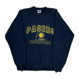 Pacers Basketball Nba Graphic Sweatshirt - Large Yellow Cotton Blend