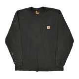 Carhartt Long Sleeve T-Shirt - Large Black Cotton