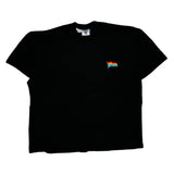 Rainbow Flag Embroidery Lee T-Shirt - 3XL Black Cotton