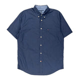 Tommy Hilfiger Short Sleeve Shirt - Large Blue Cotton