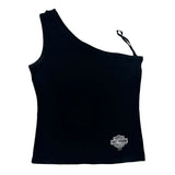 Motorcycles Harley Davidson Asymmetric Tank Top - Large Black Cotton