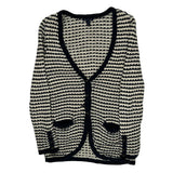 Tommy Hilfiger Striped Cardigan - Medium Black & White Cotton