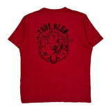 World Tour True Religion Graphic T-Shirt - Large Red Cotton