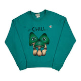 Reverse Weave Champion Graphic Sweatshirt - Medium Green Cotton