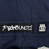 Ecko Unltd Cargo Shorts - 34W 11L Navy Cotton