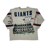 New York Giants Long Gone Single Stitch Long Sleeve T-Shirt - XL Grey Cotton