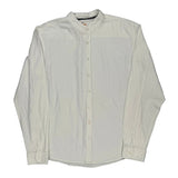 Collarless Boss Shirt - XL White Cotton