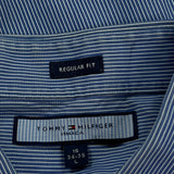 Tommy Hilfiger Striped Shirt - Large Blue Cotton
