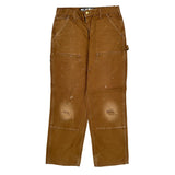 Carhartt Double Knee Carpenter Pants - 32W 30L Brown Cotton