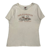 105 Years Anniversary Harley Davidson Graphic T-Shirt - XL White Cotton