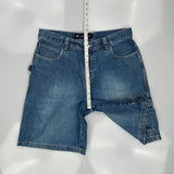 Faded Glory Cargo Carpenter Shorts - 35W 9L Blue Cotton